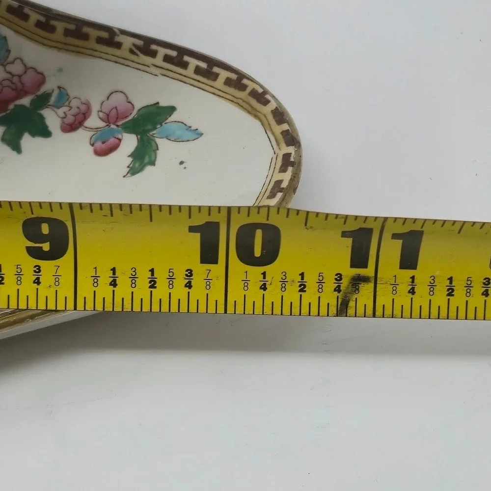 Antique Soho Pottery Indian Tree Gravy Boat Attached Underplate Cobridge England